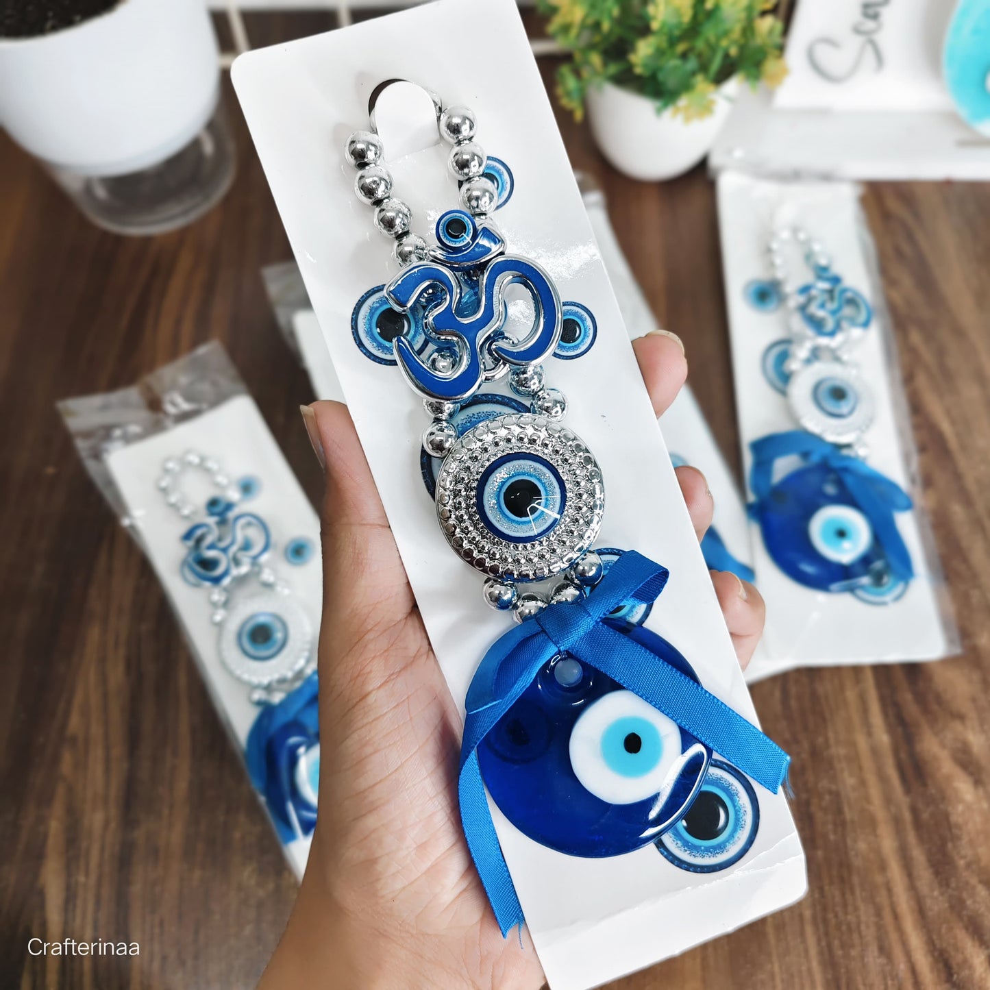 Blue Evil Eye Hanging with Om Symbol – Positive Energy & Good Vibes