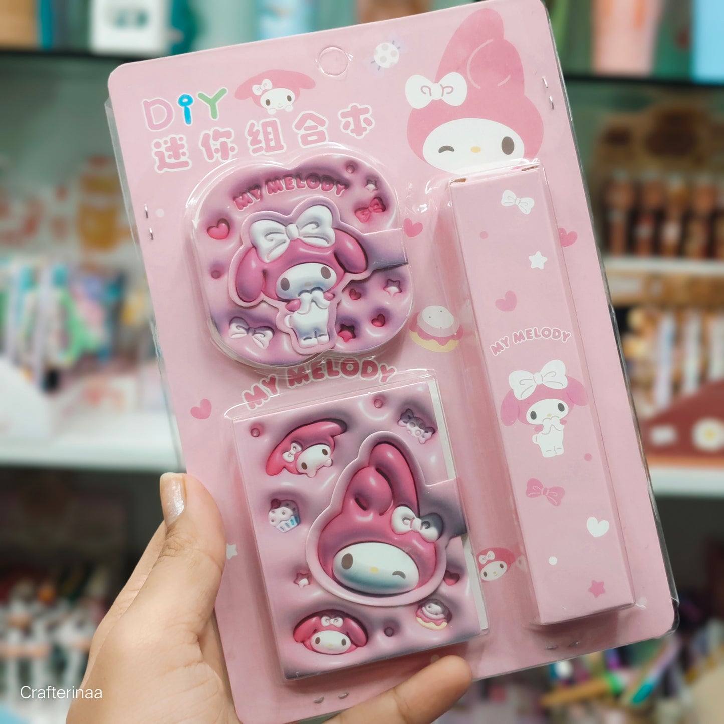 DIY Kawaii Mini Diary Gift Set with Cartoon-Themed Printed Papers
