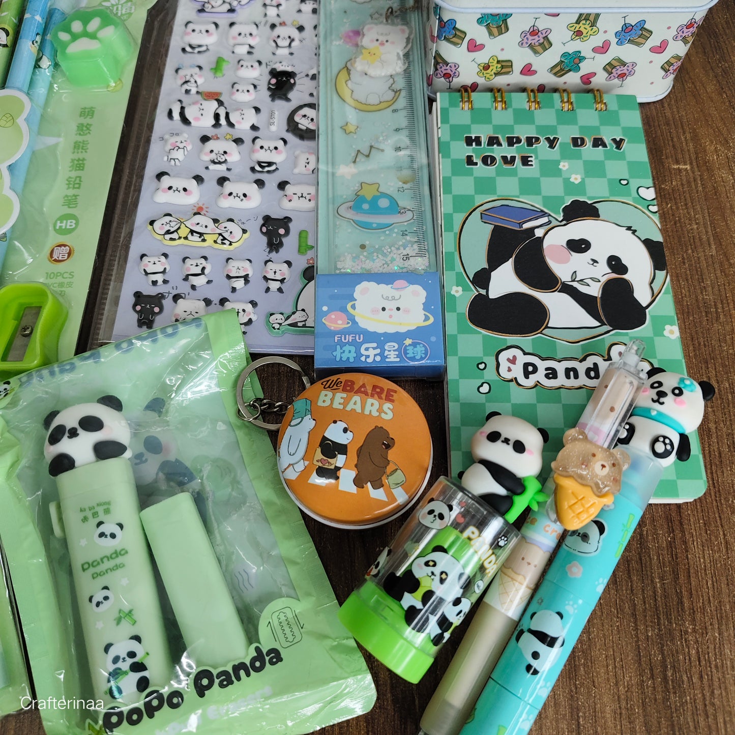 Panda Theme Cute Stationery Gift Hamper | Kawaii Panda School & Office Supplies Set