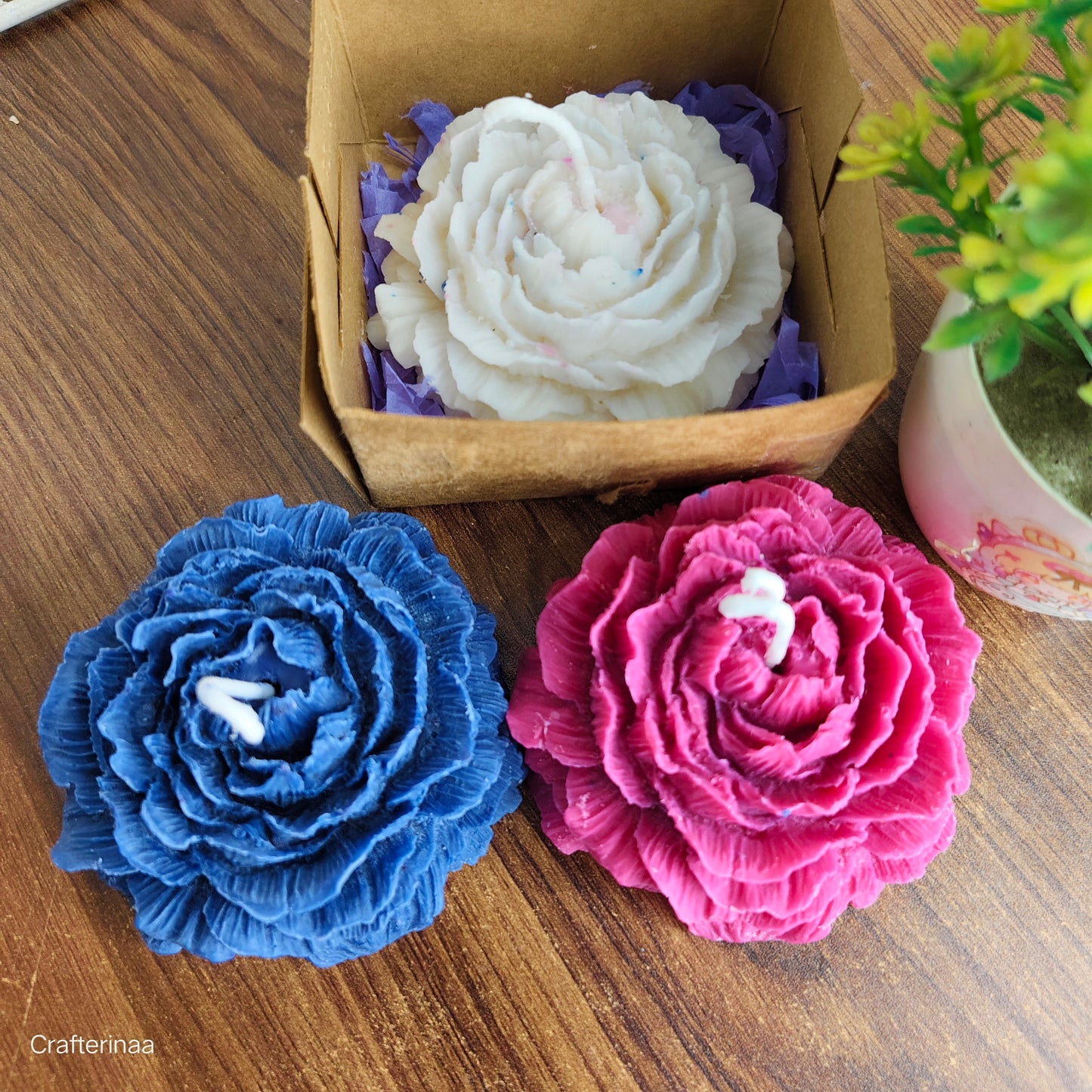 Handmade Peony flower scented candles| shaped decorative candles|Luxury floral rose design candle soy wax scented candles