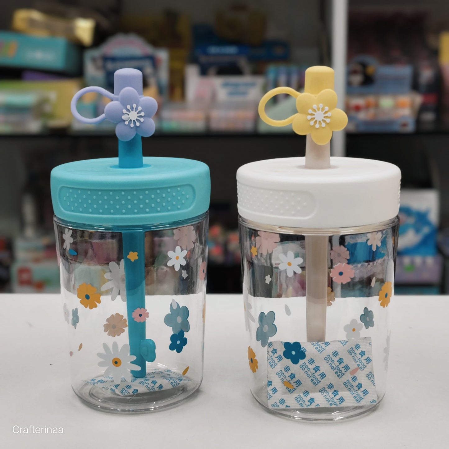 Floral Sipper Cup with Straw & Lid – Cute Reusable Water Bottle for Kids & Adults|BPA free plastic tumbler