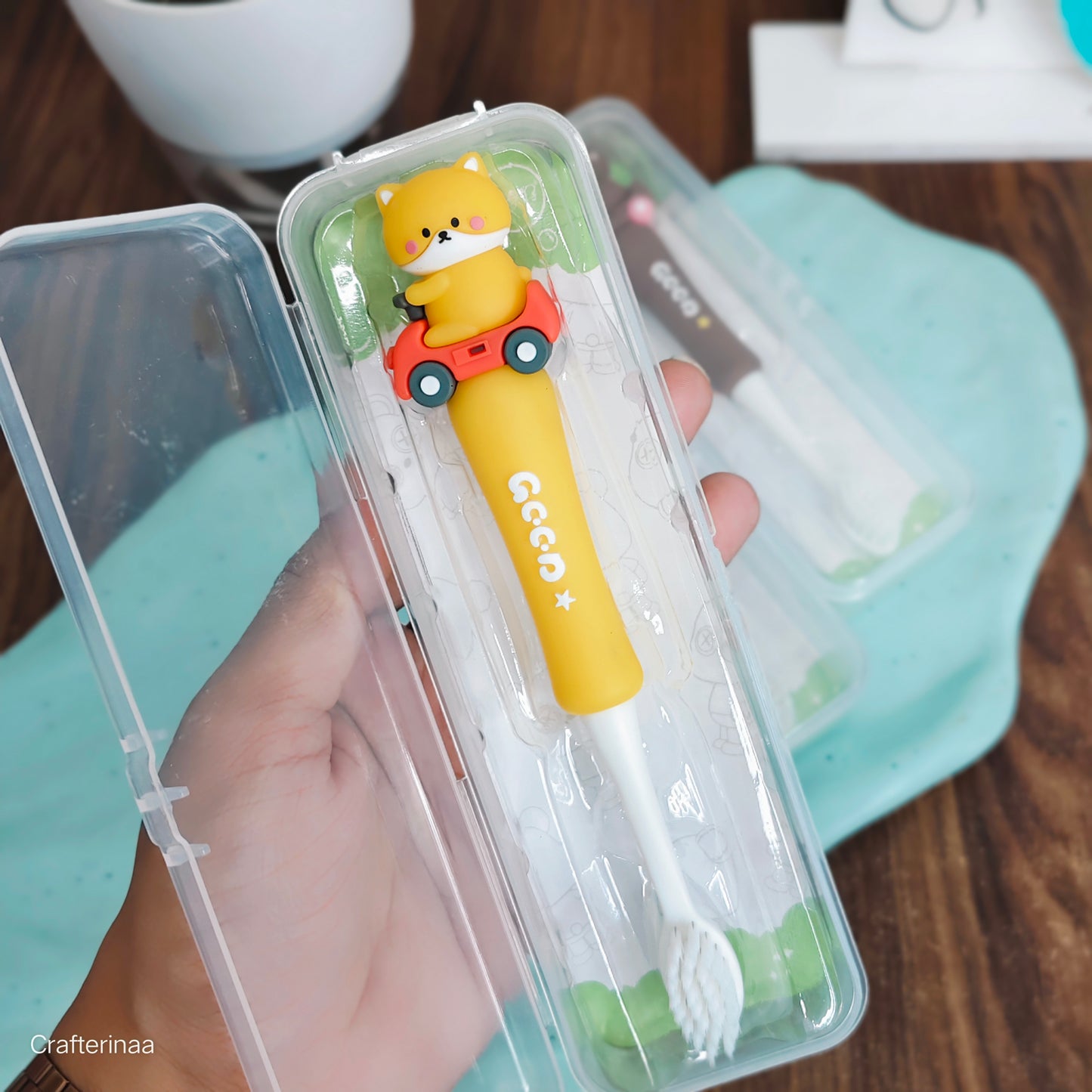 Cute Cartoon Kids Toothbrush with Cover – Soft Bristles for Gentle Cleaning