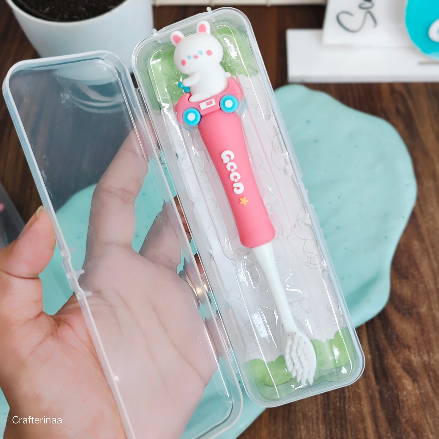 Cute Cartoon Kids Toothbrush with Cover – Soft Bristles for Gentle Cleaning