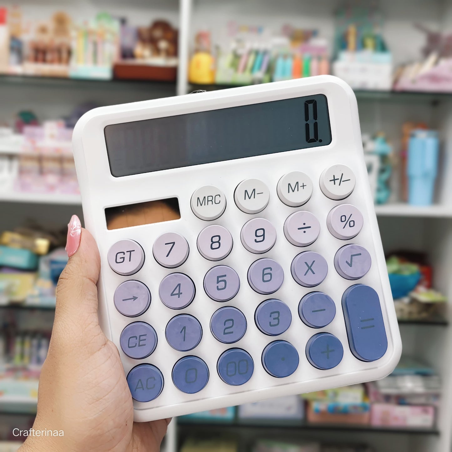 Aesthetic Calculator with Big Display – Pastel Color Round Button Calculator