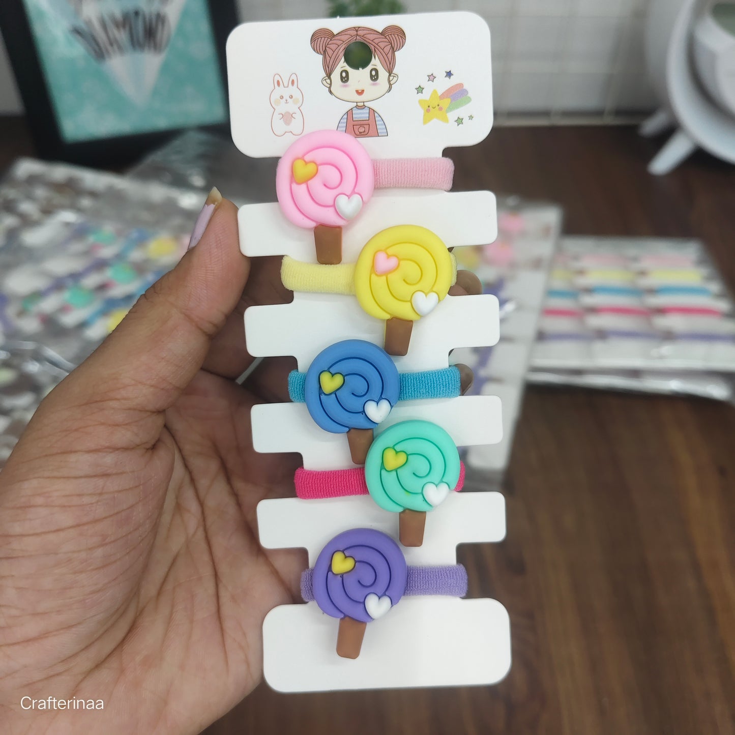 Funky Elastic Rubber Bands|Cute Cartoon Elastic Bands for Girls | Sweet Treat Style Hair Accessories”