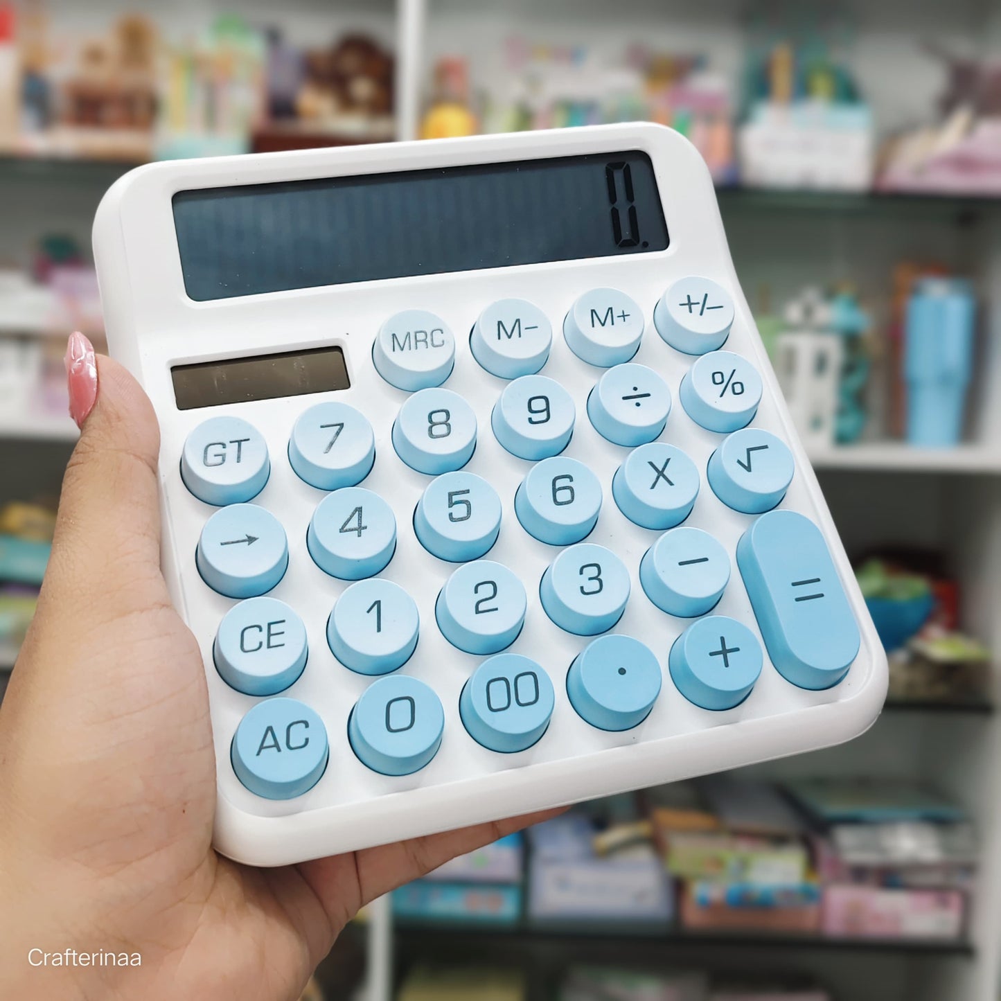 Aesthetic Calculator with Big Display – Pastel Color Round Button Calculator
