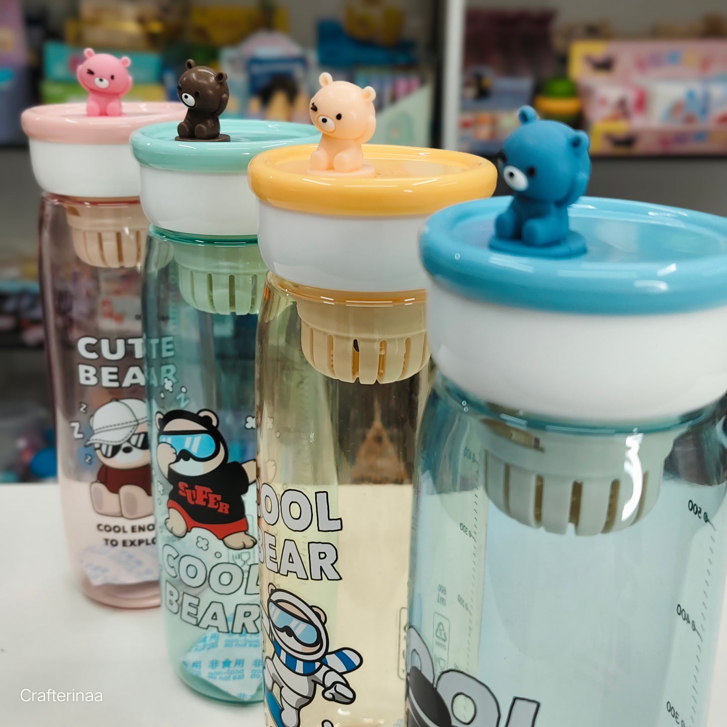 Cute Bear Water Bottle – Leak proof, Stylish & Reusable Bottle for Daily Hydration| Food grade material | 600 ML