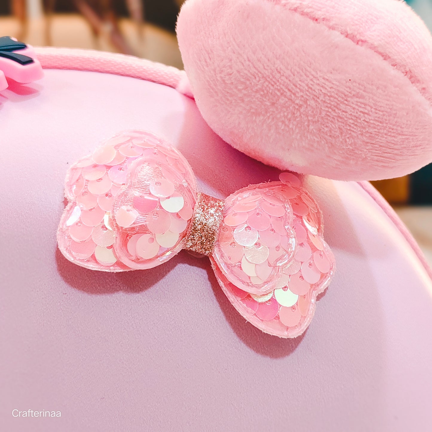 "Cute 3D Bunny Backpack for Kids – Cartoon Hard Shell Bag with Ears & Bow Details"