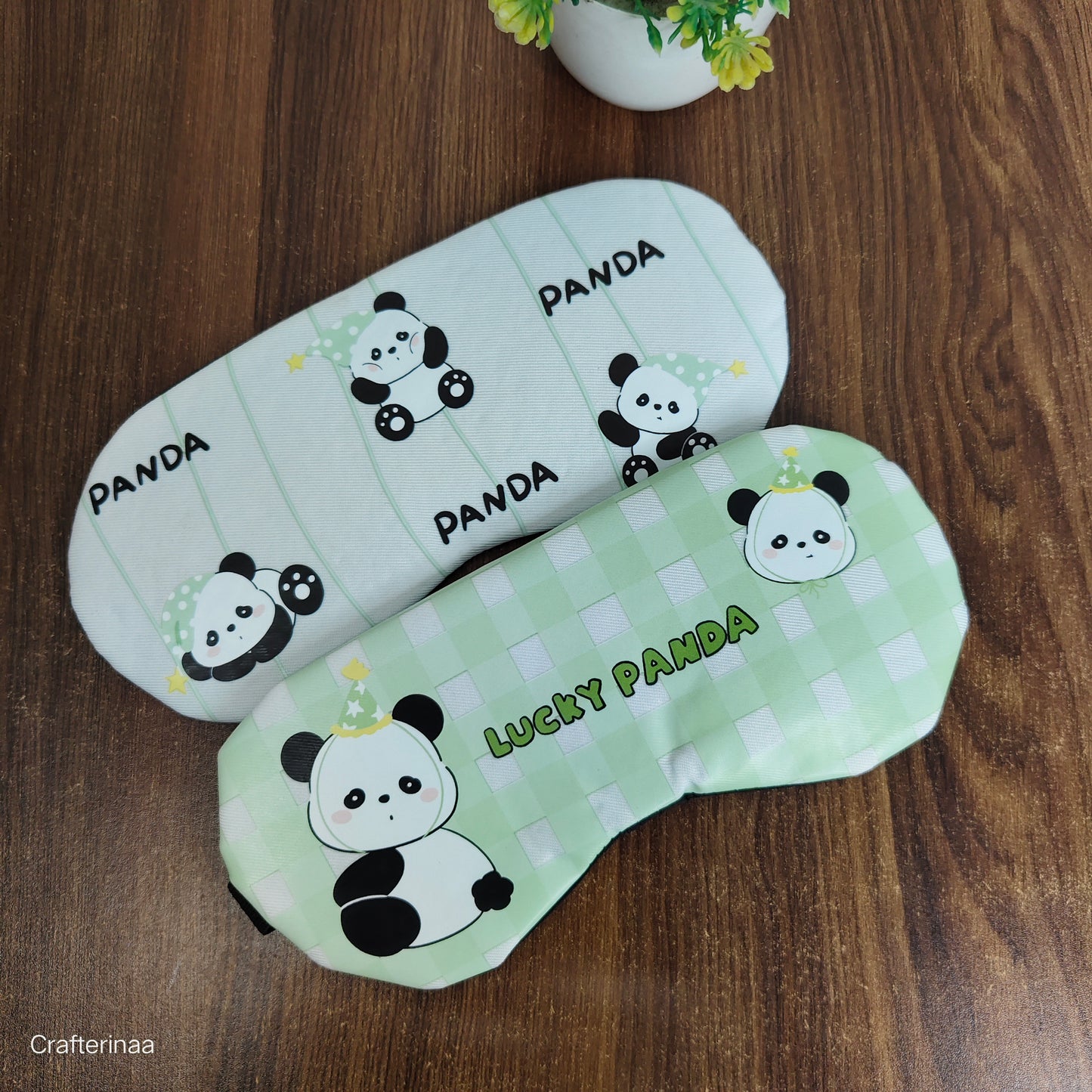 Cute Panda Printed Eye Mask with gel padding | Soft Sleeping Mask for Travel & Relaxation