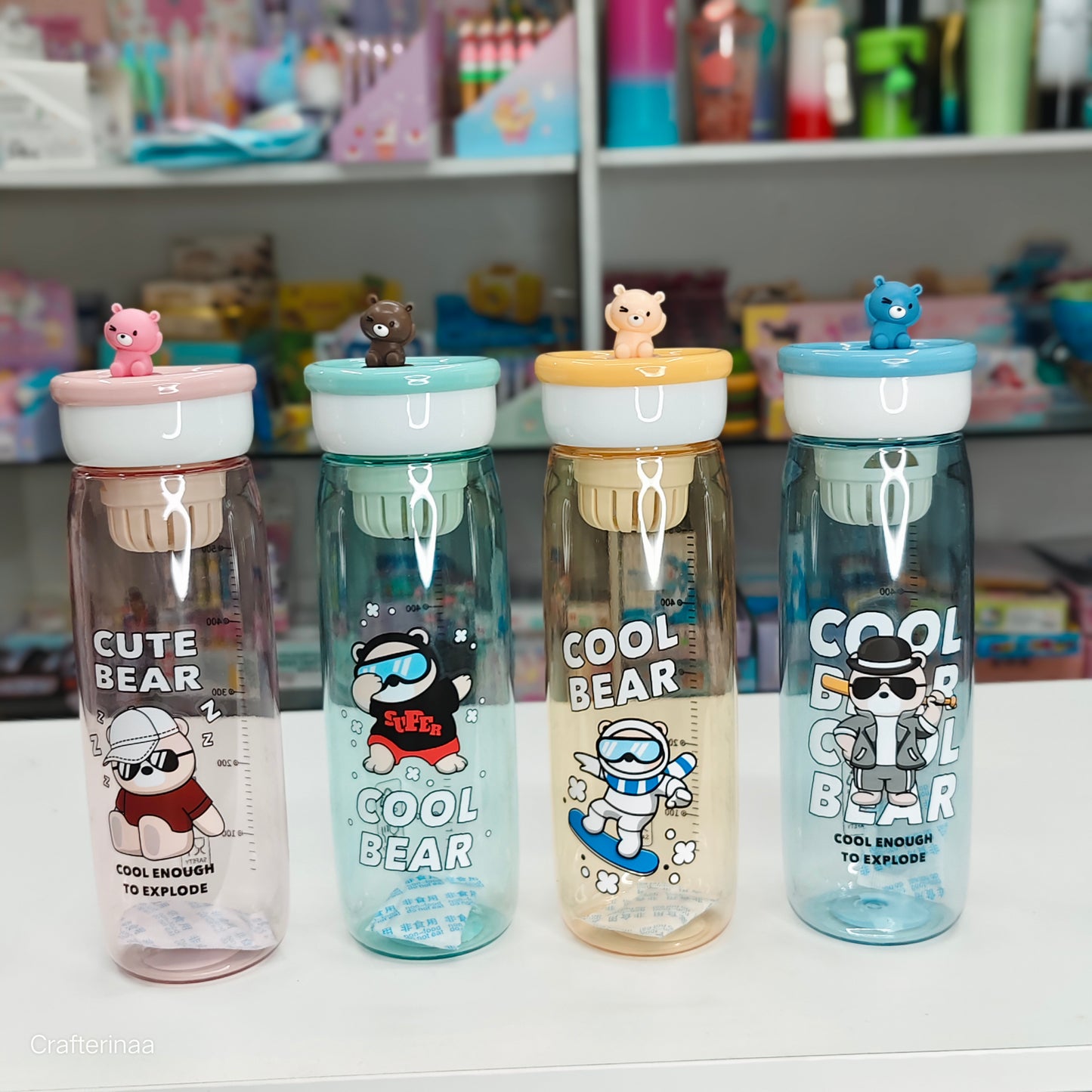 Cute Bear Water Bottle – Leak proof, Stylish & Reusable Bottle for Daily Hydration| Food grade material | 600 ML