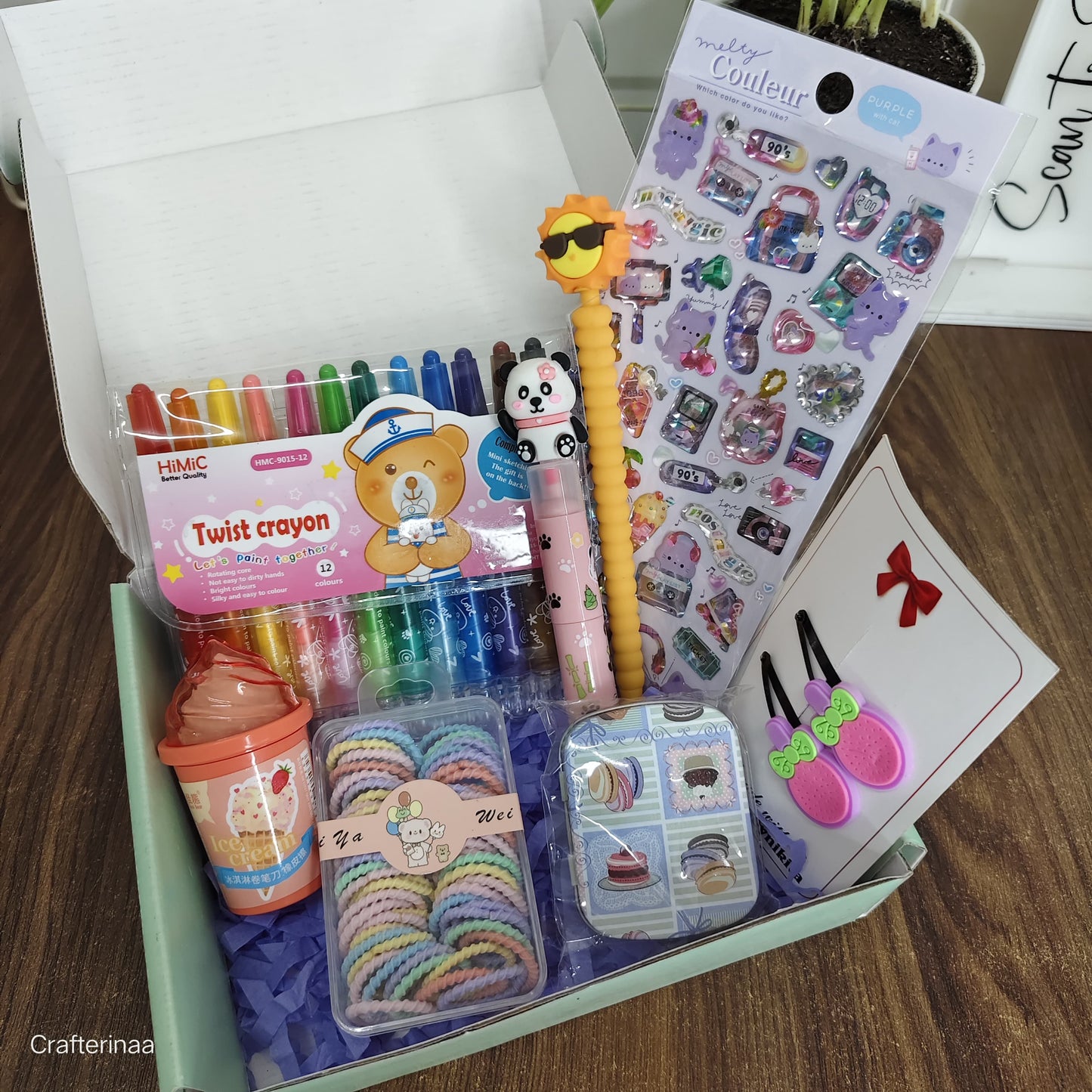 “Rainbow Art Gift Box for Kids – Fun Crayons, Stickers & Cute Accessories”