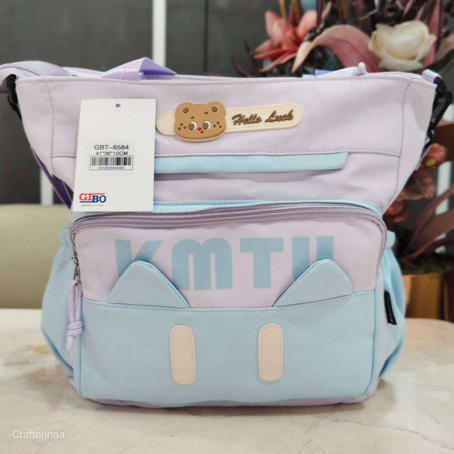 Cute Cartoon Bear Tote Backpack β Multi-Pocket college/School & Travel Bag