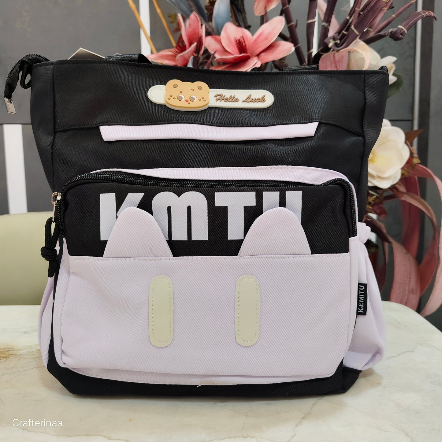 Cute Cartoon Bear Tote Backpack β Multi-Pocket college/School & Travel Bag