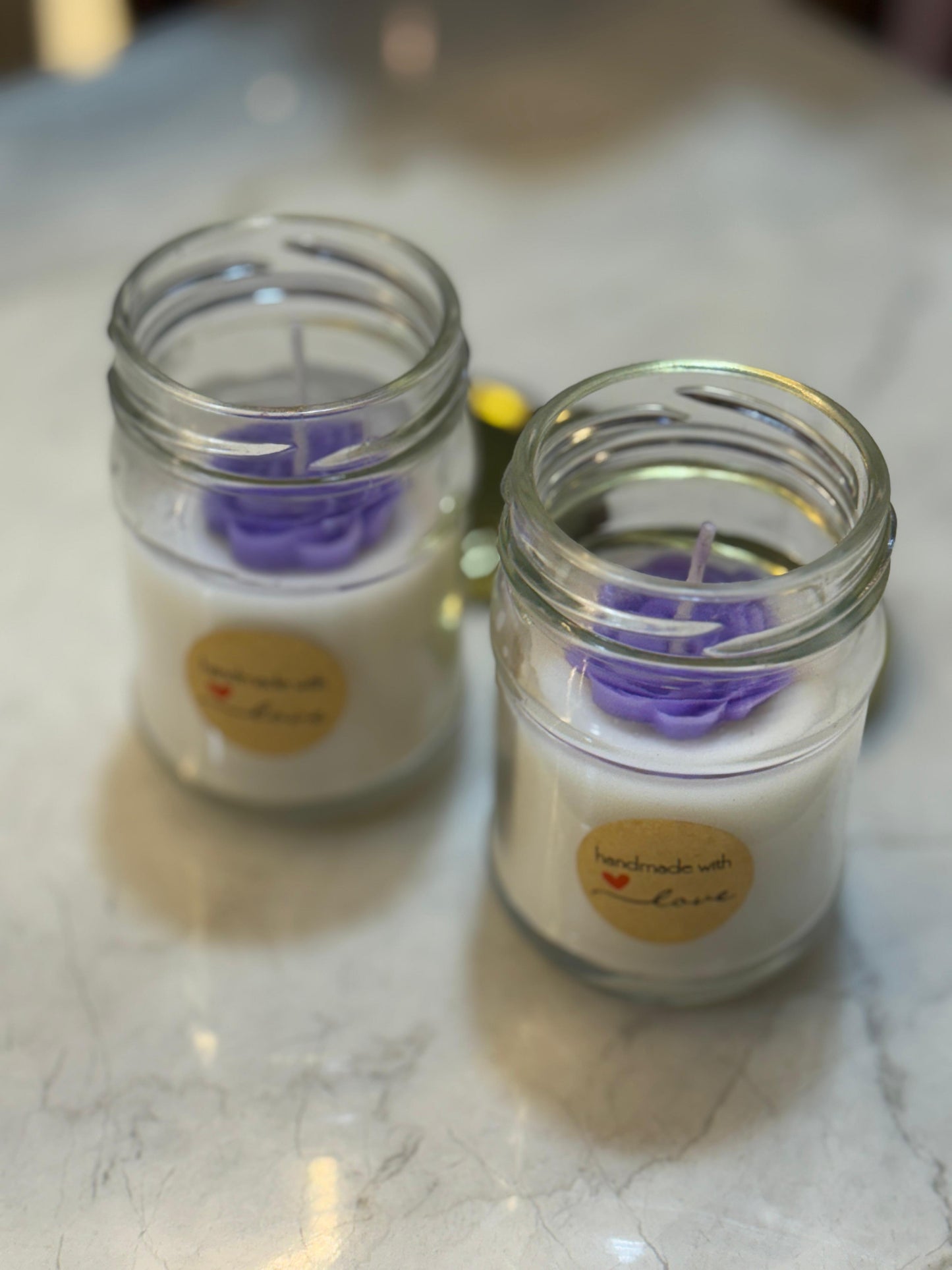 Decorative Rose Glass Jar Candle – Luxury Gifting Candle 150 ml jar candle premium quality| scented Soy wax candle