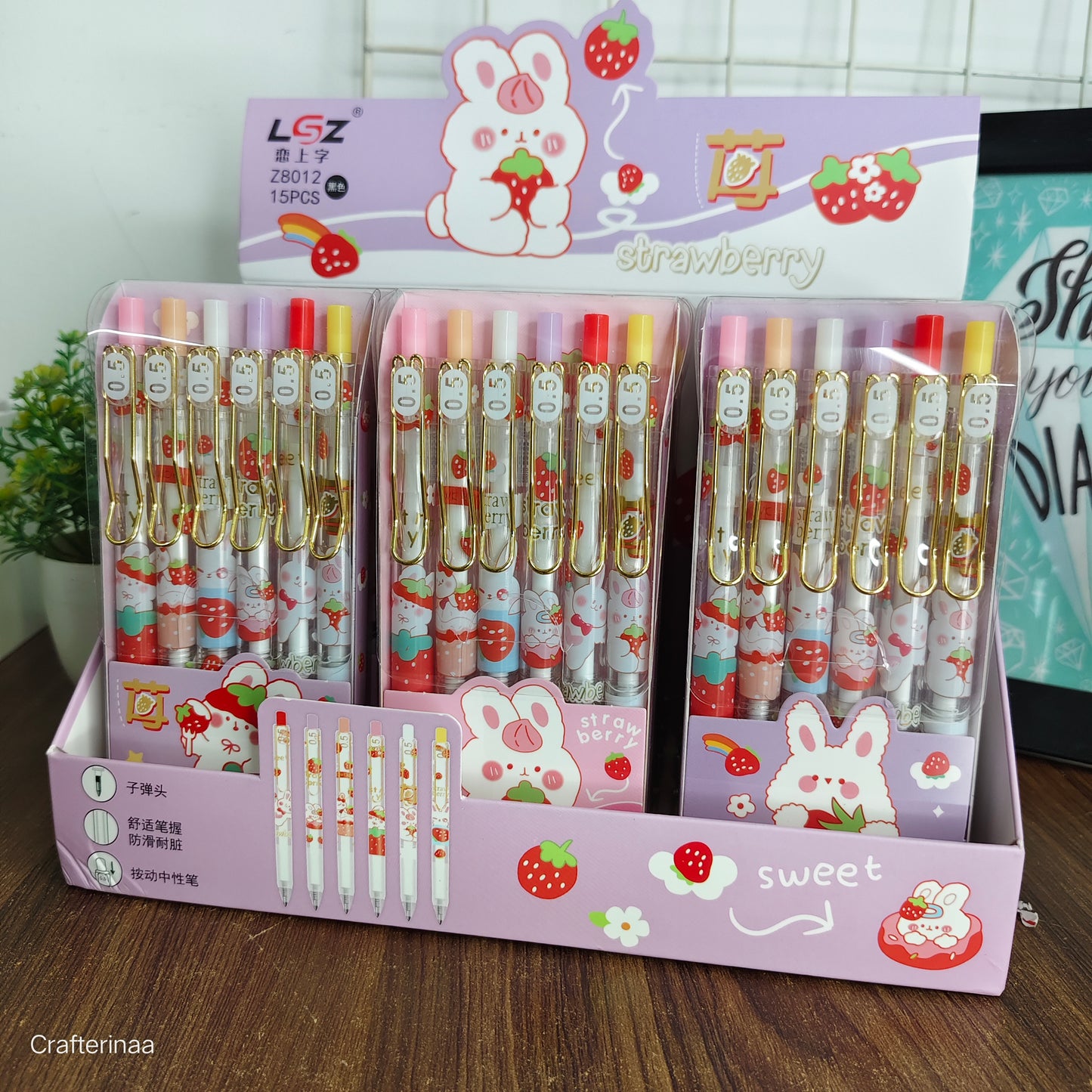 Cute Strawberry Aesthetic Gel Pen| 0.5mm Smooth Writing Pens