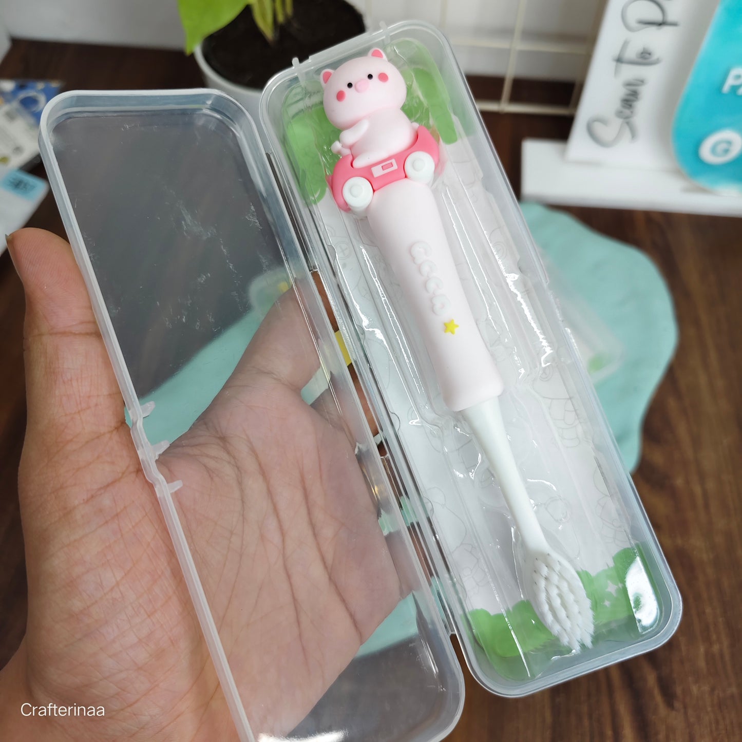 Cute Cartoon Kids Toothbrush with Cover – Soft Bristles for Gentle Cleaning