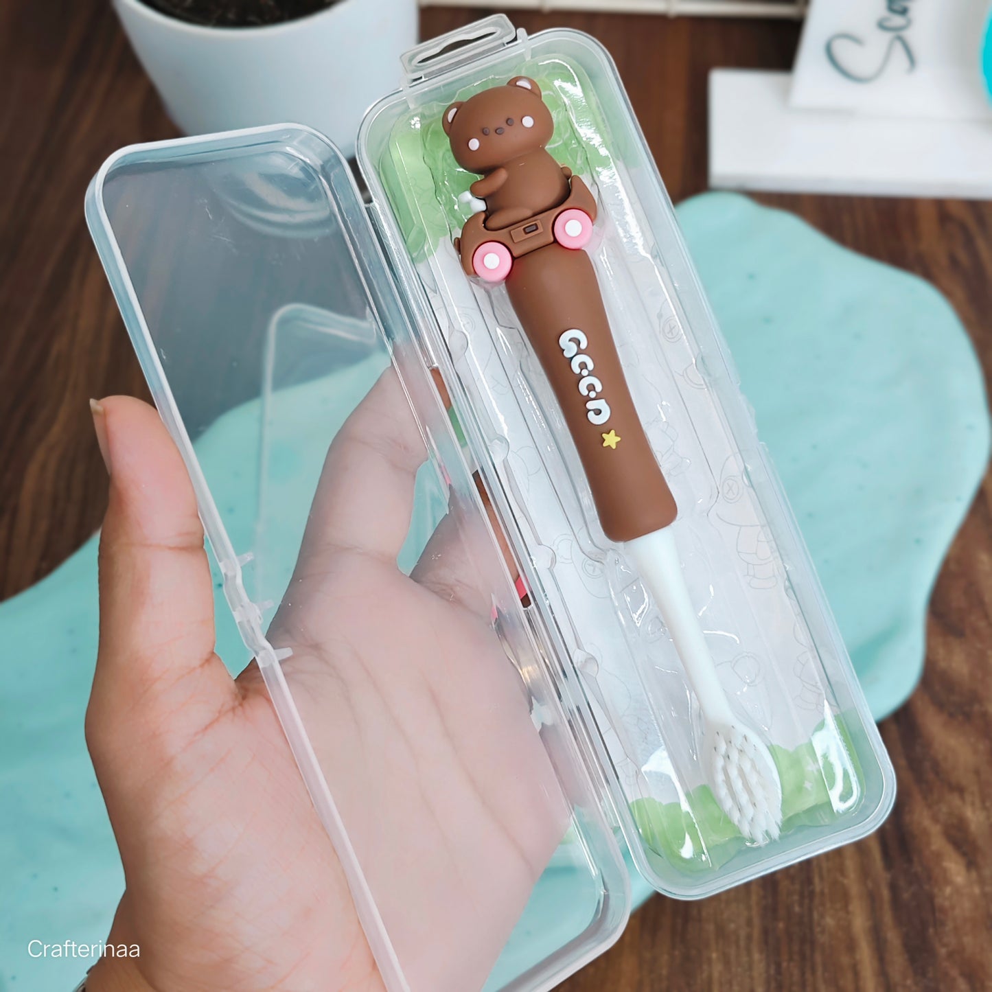 Cute Cartoon Kids Toothbrush with Cover – Soft Bristles for Gentle Cleaning