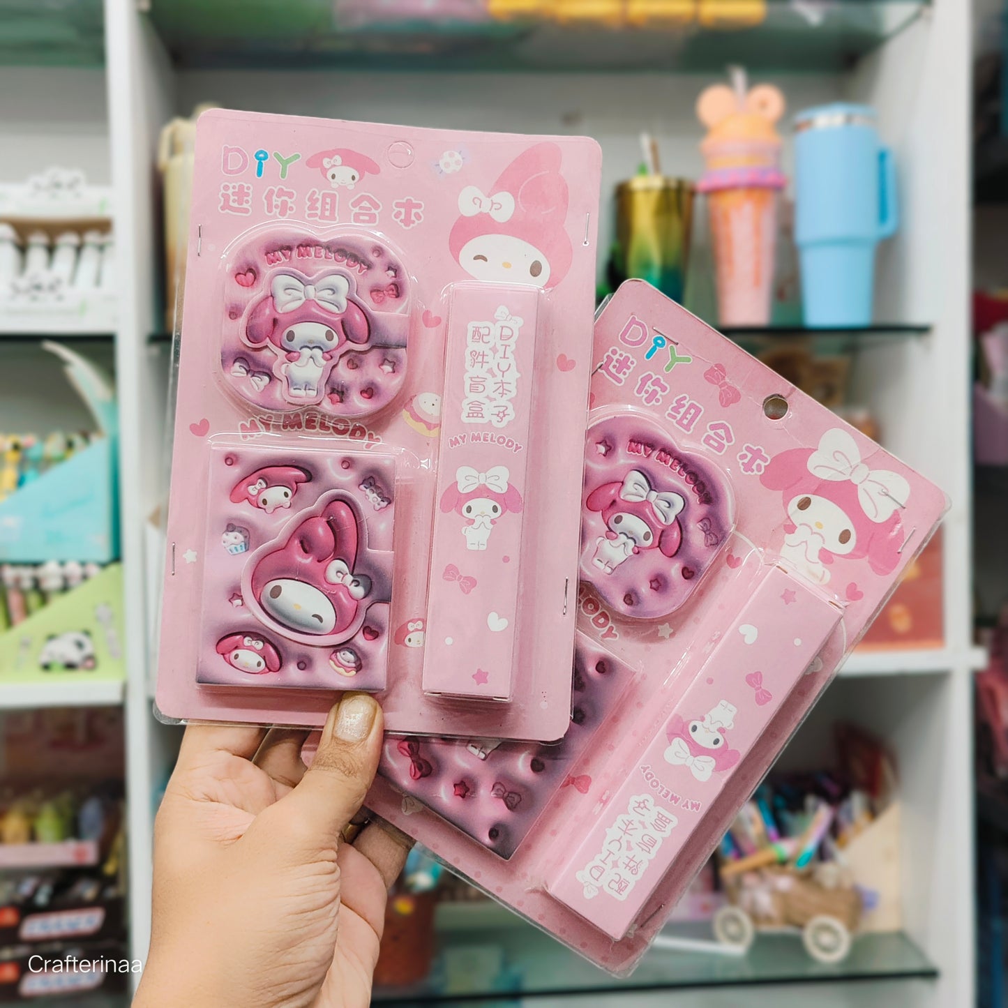 DIY Kawaii Mini Diary Gift Set with Cartoon-Themed Printed Papers
