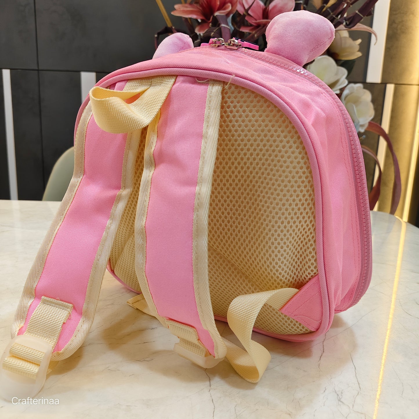 "Cute 3D Bunny Backpack for Kids – Cartoon Hard Shell Bag with Ears & Bow Details"