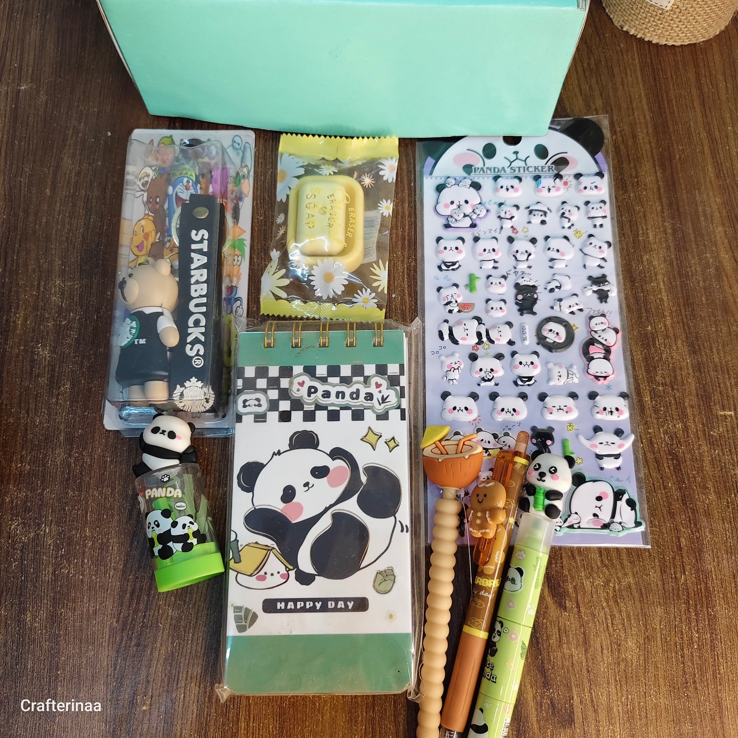Panda Love Rakhi Hamper – Cute Stationery Gift Box for Kids