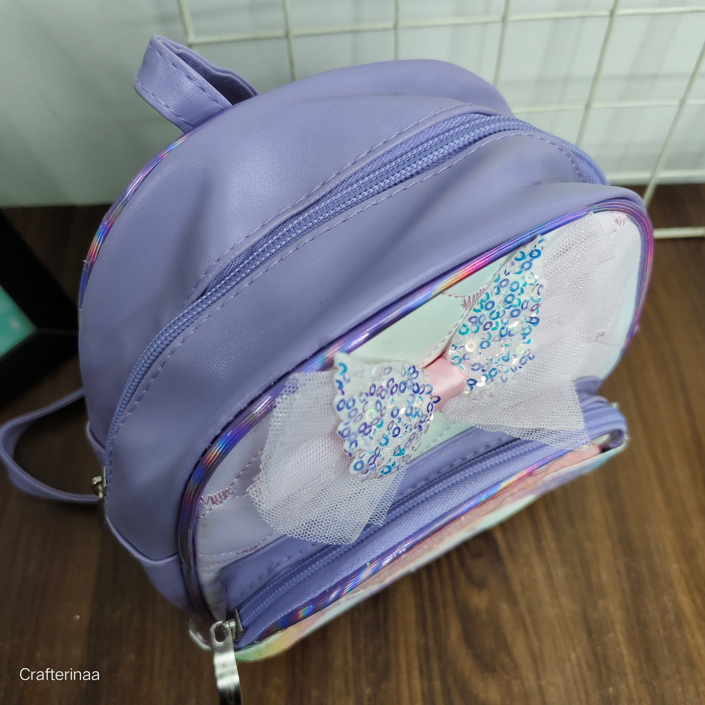 Glitter Wing Kids Backpack with Sequin Bow – Unicorn Theme School Bag