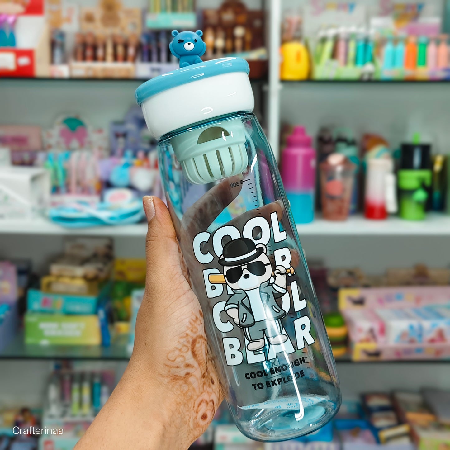 Cute Bear Water Bottle – Leak proof, Stylish & Reusable Bottle for Daily Hydration| Food grade material | 600 ML