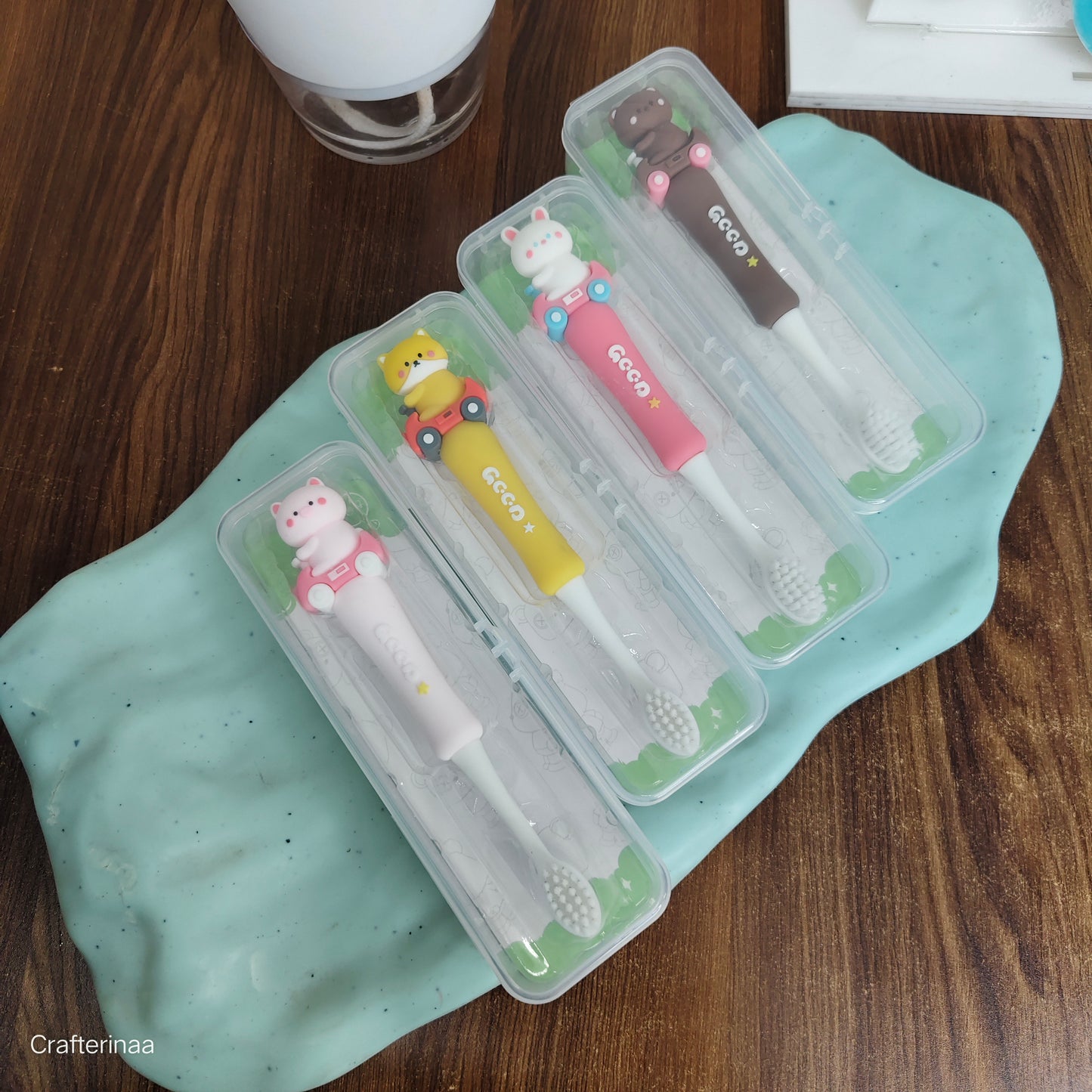 Cute Cartoon Kids Toothbrush with Cover – Soft Bristles for Gentle Cleaning