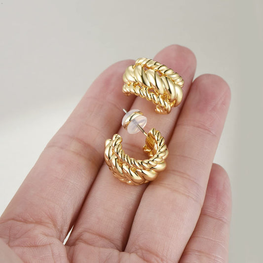 Gold quirky hoops