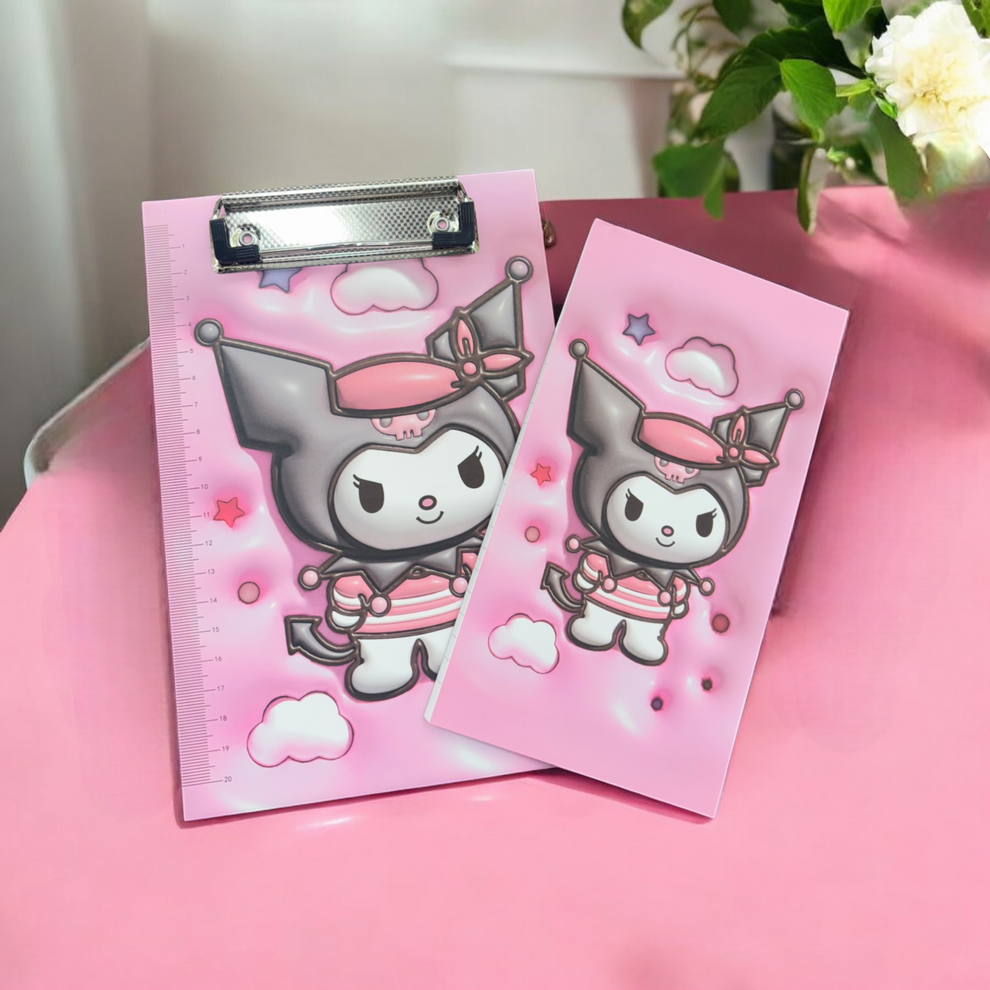 Kawaii notepad| CLOUD KUROMI Cute Hardboard And notepad Set