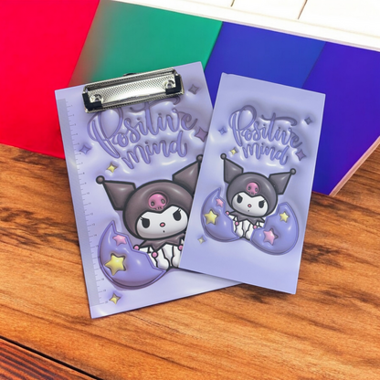 Kawaii notepad| CLOUD KUROMI Cute Hardboard And notepad Set