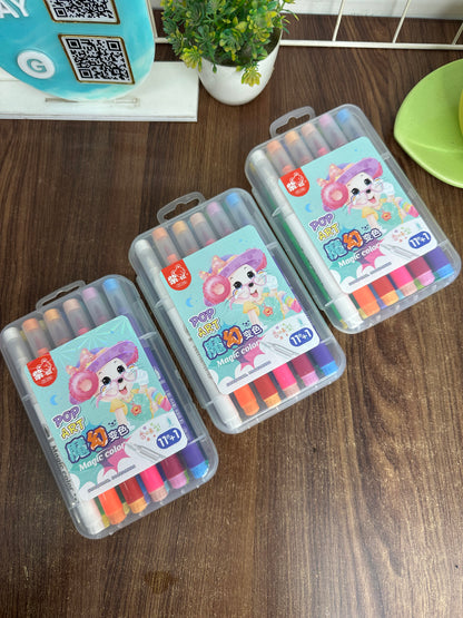11+1 Magic Colour Marker Pen Set | Colour Changing Washable Sketch Pens for Kids