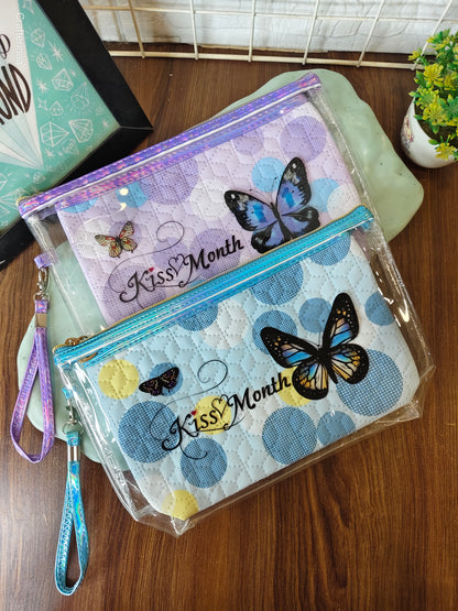 Butterfly cosmetics pouch set (set of 2 pouches)