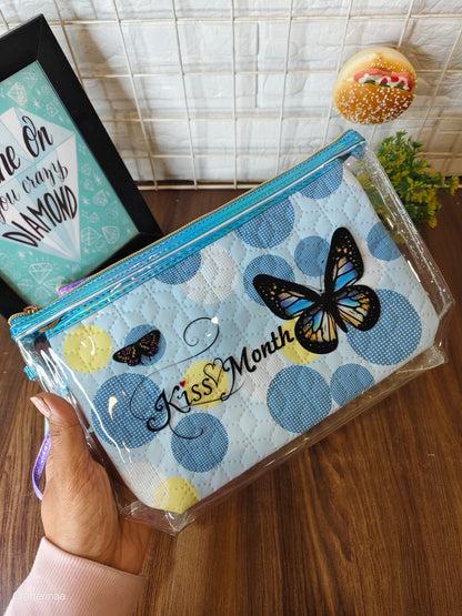 Butterfly cosmetics pouch set (set of 2 pouches)