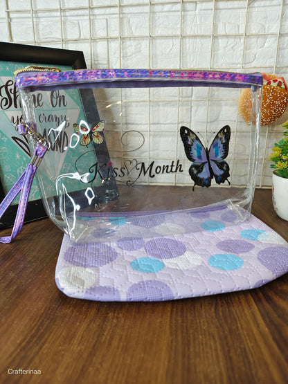 Butterfly cosmetics pouch set (set of 2 pouches)