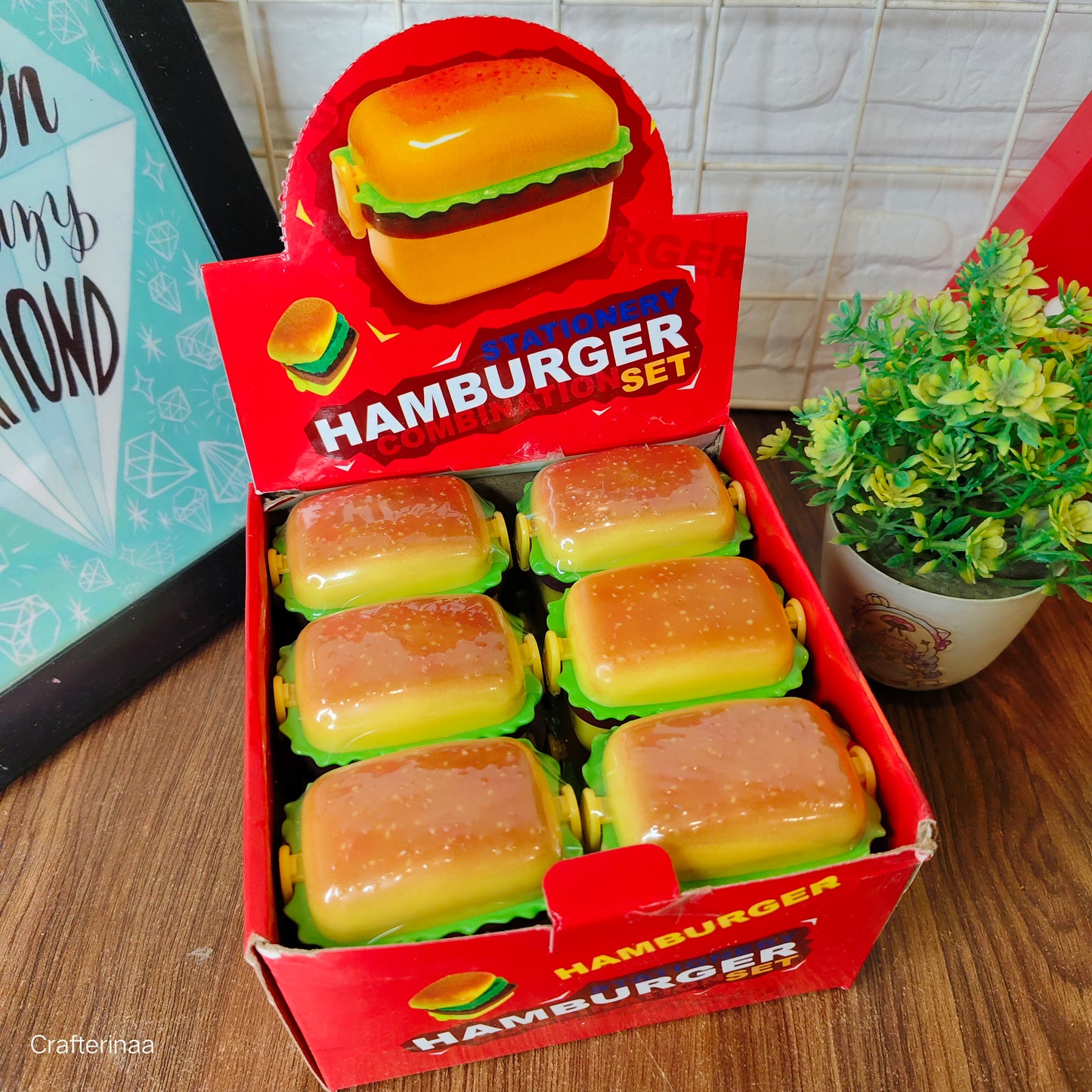 Burger sharpener with erasers