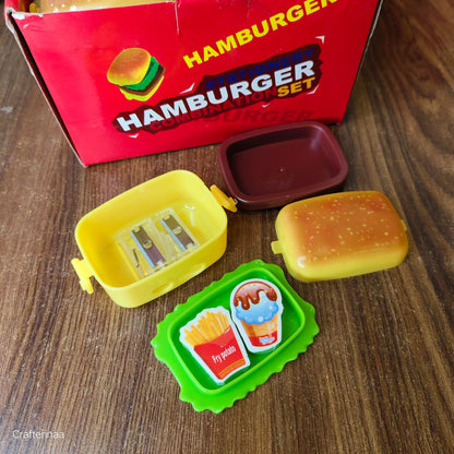 Burger sharpener with erasers