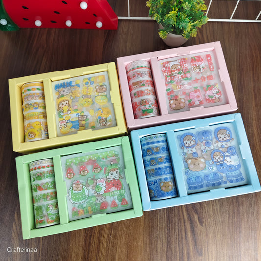 Kawaii washi tape and stickers set for decoration