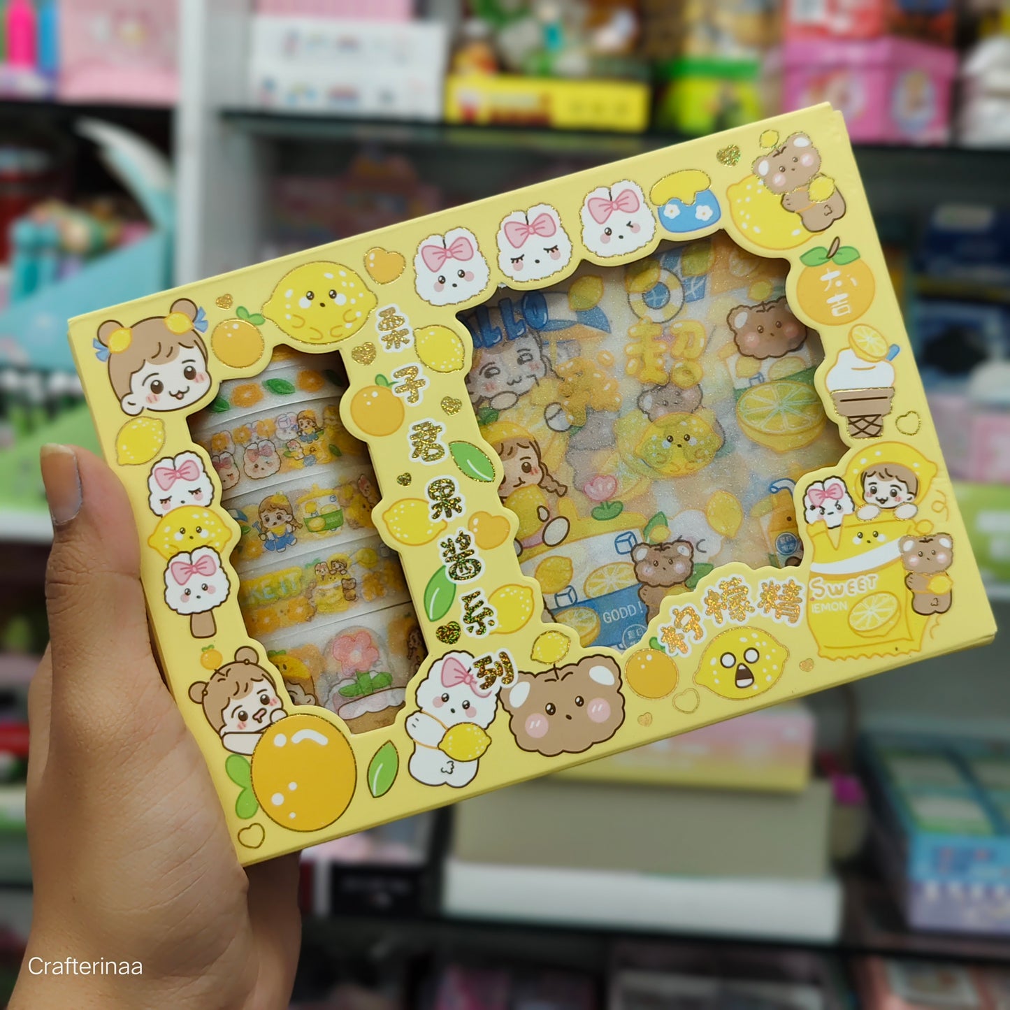 Kawaii washi tape and stickers set for decoration
