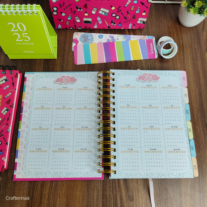 “Girl Boss planner Set – 2025/2026 Calendar, Notebooks, Planner, Bookmark & More | Motivational Desk Set for Women & Girls”