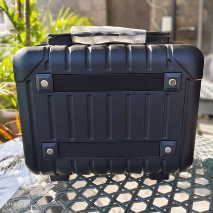 Silicone hard case travel bag| Portable Hard Shell Cosmetic Travel Case | Small Travel Hand Luggage with Elastic Band, Mini ABS Carrying Makeup Case Suitcase (30L x 16W x 23H cm)