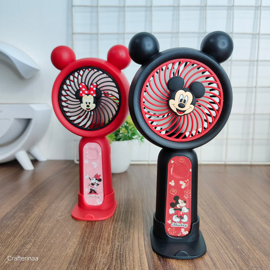 Minnie & Mickey Mouse 2-in-1 Mini Desk Fan – Cute Rechargeable Fan for Summer Cool Comfort