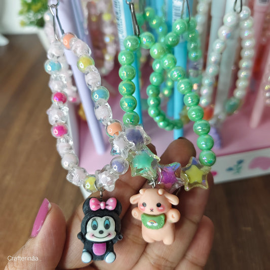 Kawaii Beaded Pen with Bracelet |Bracelet Pens with Cute Animal Charms