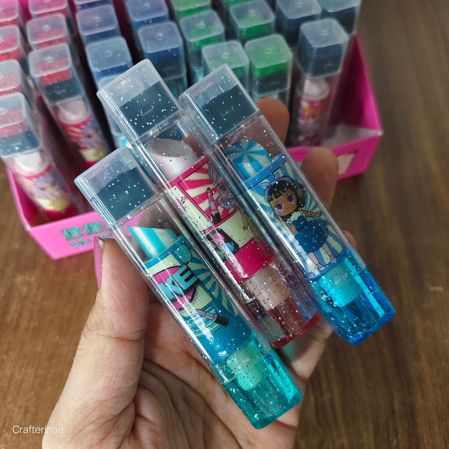 Adorable Cartoon Girl Eraser with Stamp –Cute Character Eraser with Stamps – Kids' Favorite!