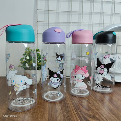 Stylish Kawaii Water Bottles – BPA-Free, Clear & Perfect for School or Office 500 ml