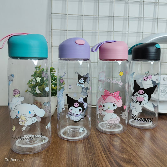 Stylish Kawaii Water Bottles – BPA-Free, Clear & Perfect for School or Office 500 ml