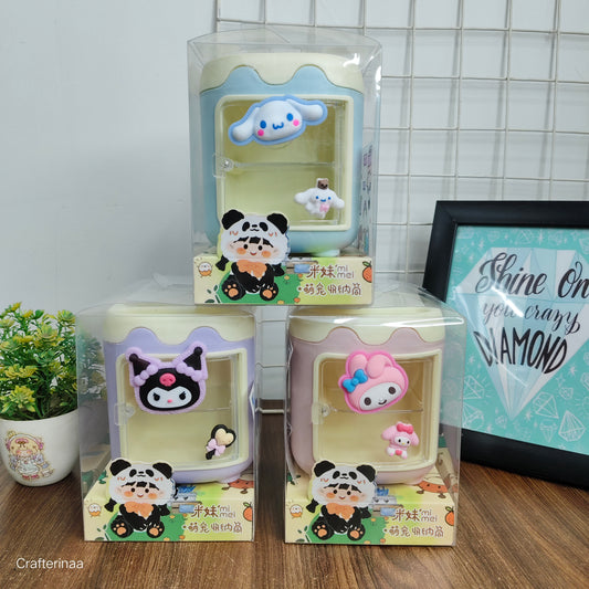 "Kawaii Character Pen Stand – Mini Fridge Style Storage for Desk Accessories"