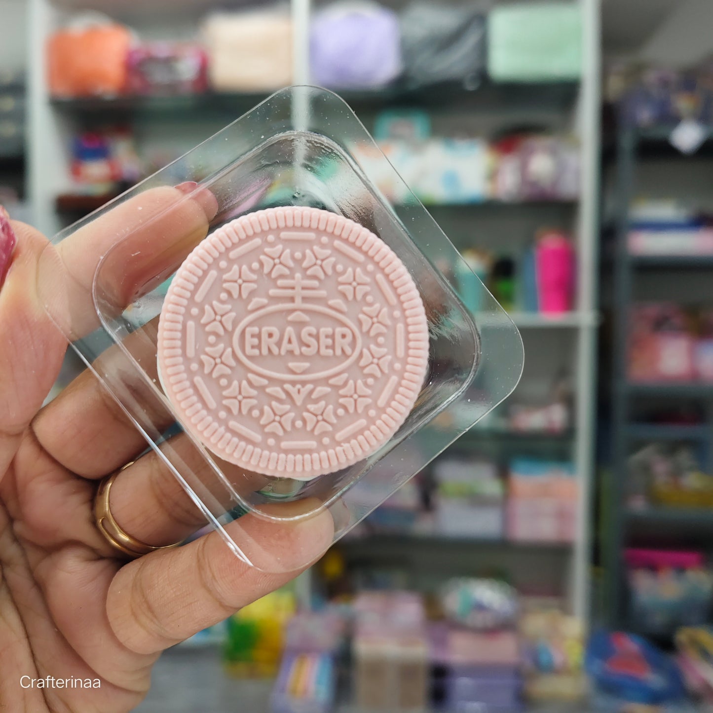 “Cream Sandwich Biscuit Erasers – Blueberry, Strawberry & Chocolate Design
