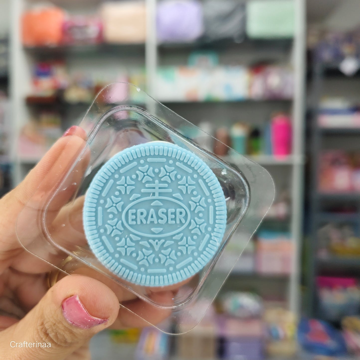 “Cream Sandwich Biscuit Erasers – Blueberry, Strawberry & Chocolate Design