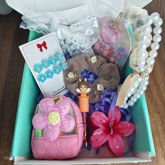 Lilac & Lace Gift Box| hamper which is pure joy | filled with floral clips, pearl charms, soft scrunchies & magical little surprises 🌸✨