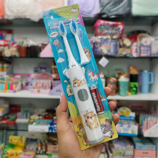 Kids Electric Toothbrush with Cartoon Design – Soft Bristles & Extra Head